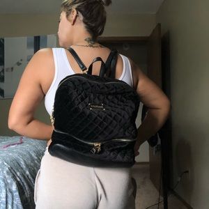 SOLD Brand new Bebe velvet quilted Isabella backpack